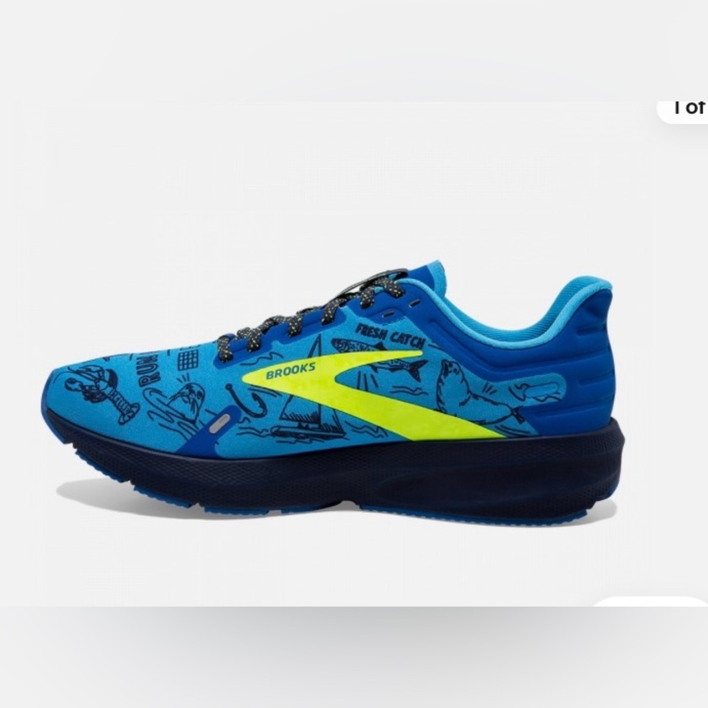 Brooks Blue and Yellow Athletic Shoes